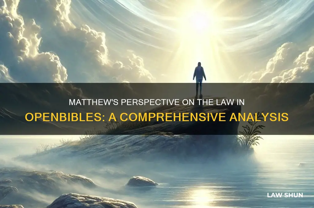 how does the book of matthew treat the law openbibles
