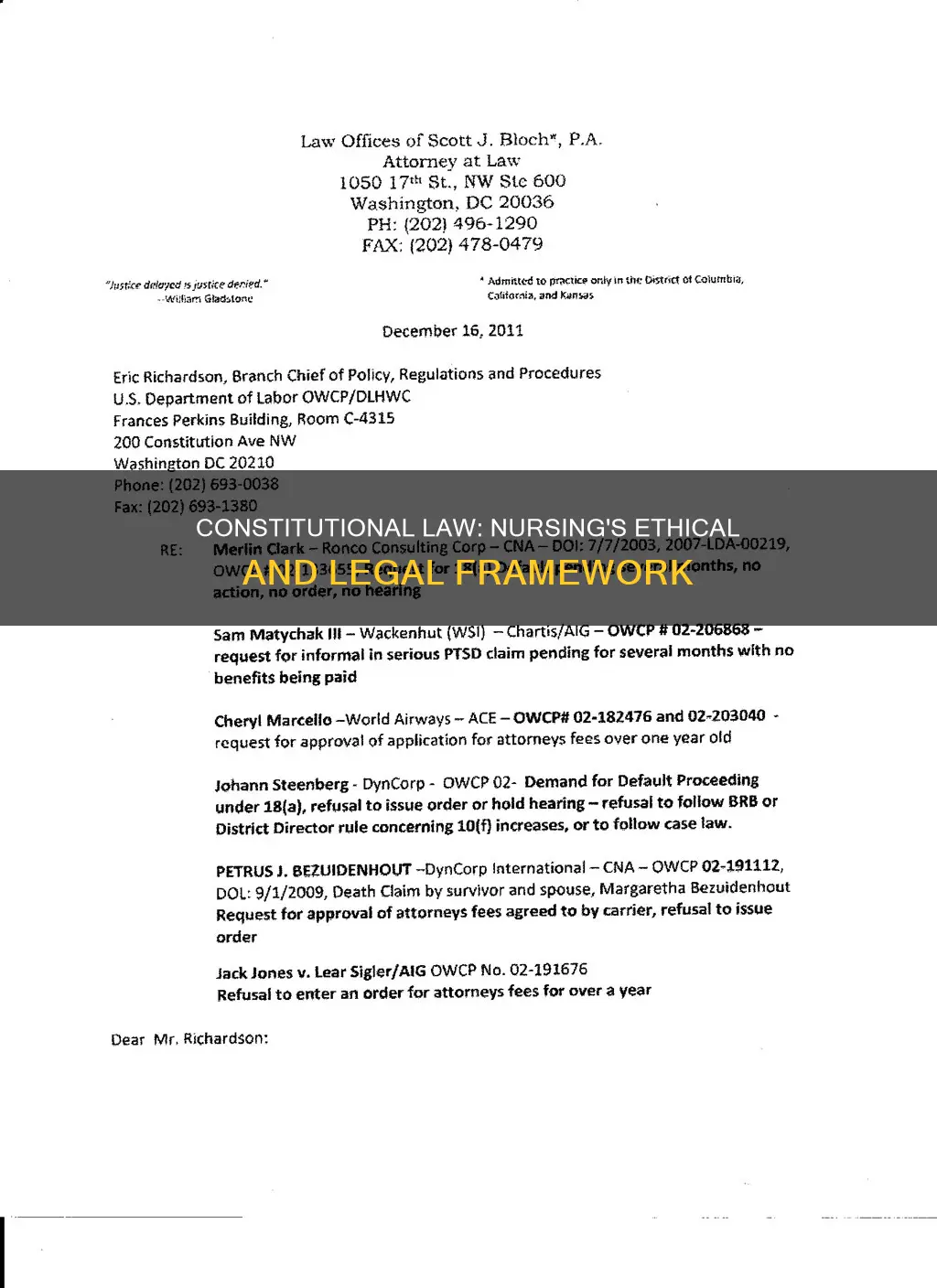 how does the constitutional law relate to nursing