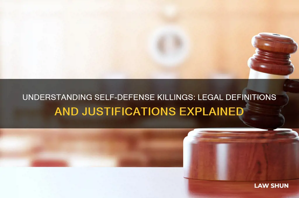 how does the law define killing someone in self defense