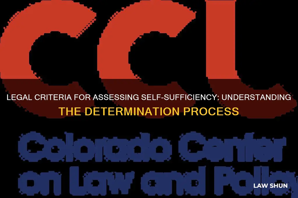 how does the law determine ability to be self sufficient