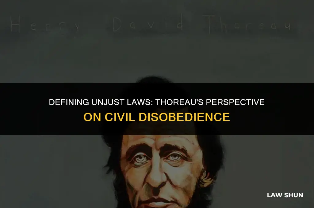 how does thoreau define unjust laws