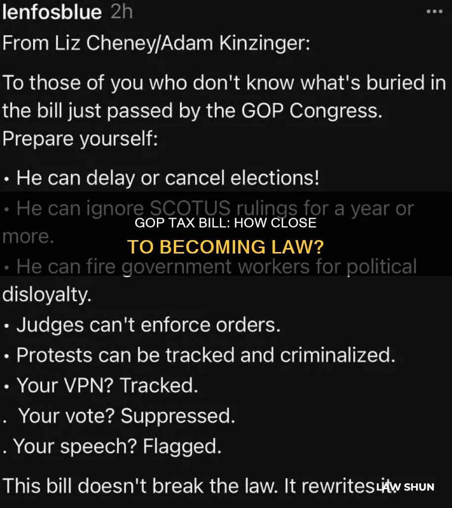 how far is the gop tax bill from bacoming law