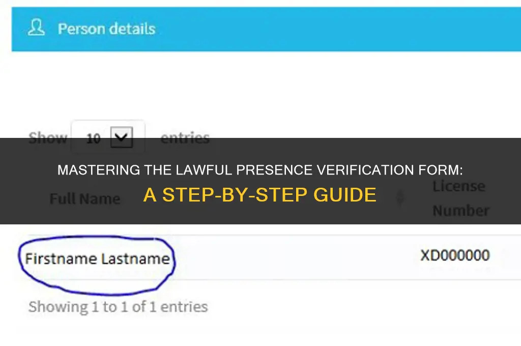 how fill lawful presence verification form