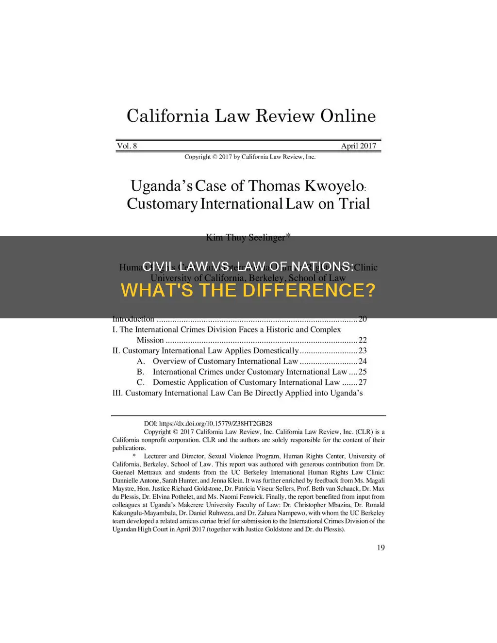 how is civil law different from the law of nations