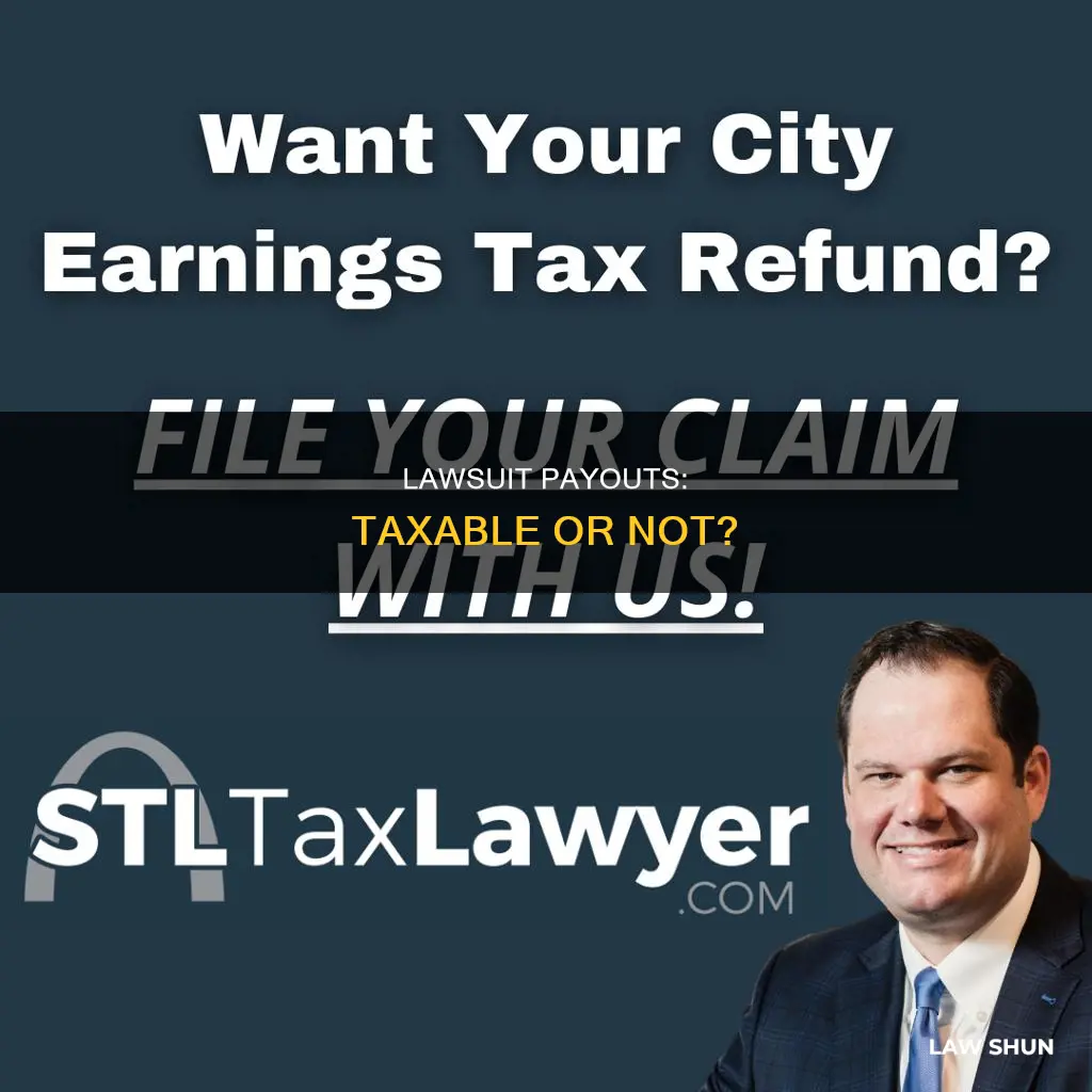 how is money received from a law suite taxed