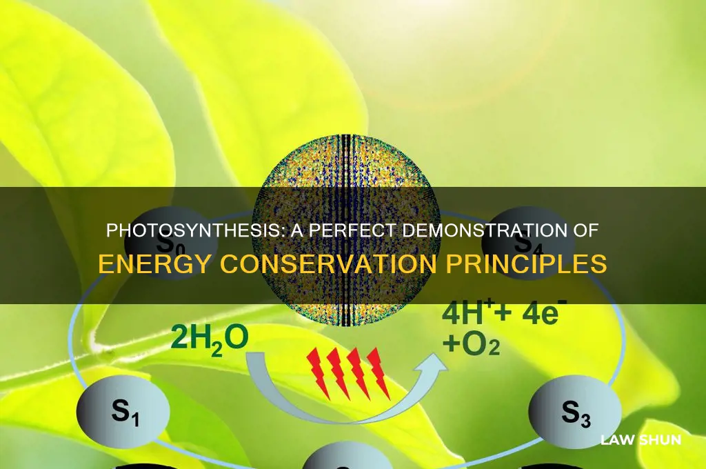 how is photosynthesis an example of the law of conservation