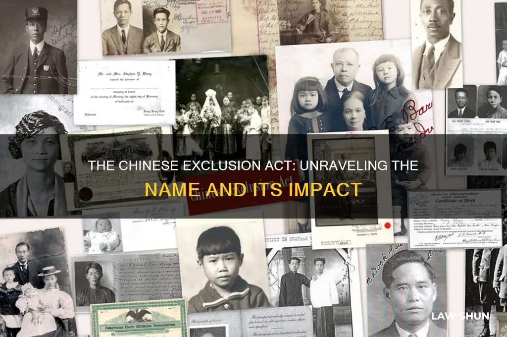 how is the name of the law of chinese exclusion
