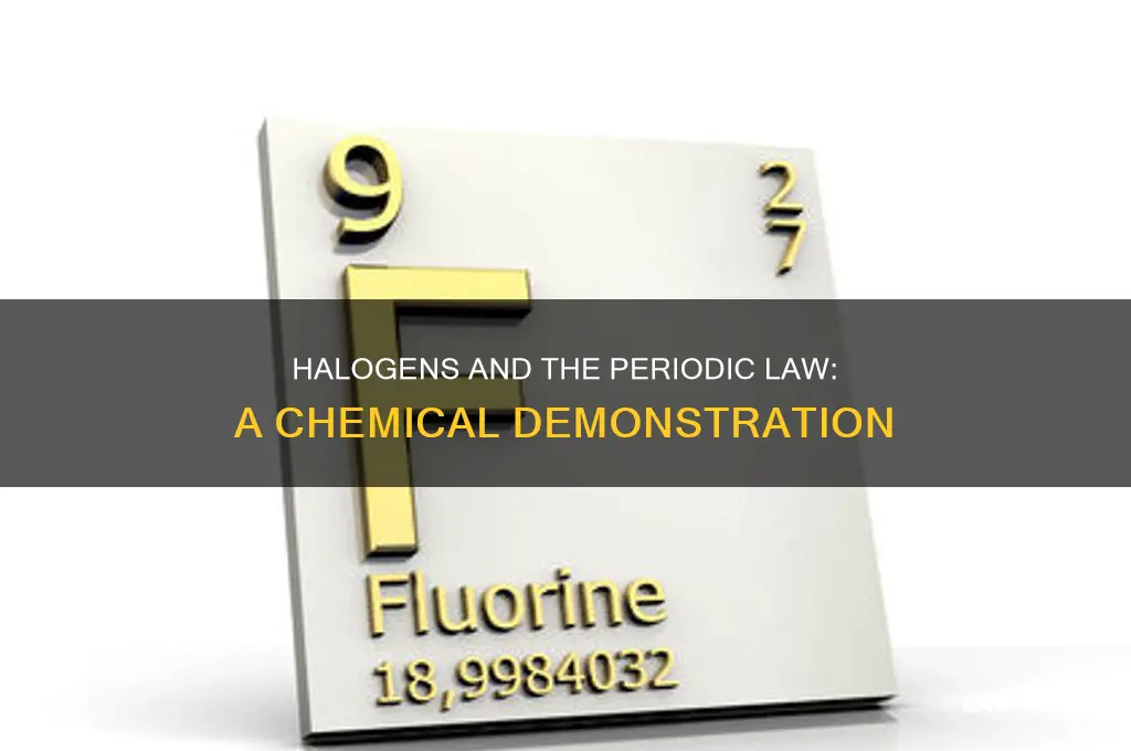 how is the periodic table law demonstrated with the halogens