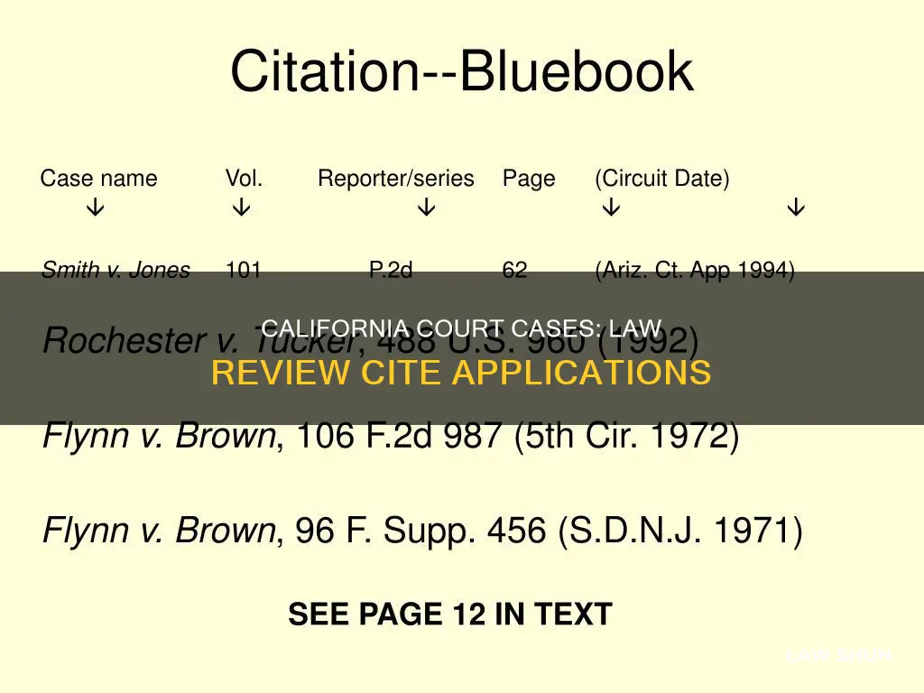 how law review cite applies to california court cases