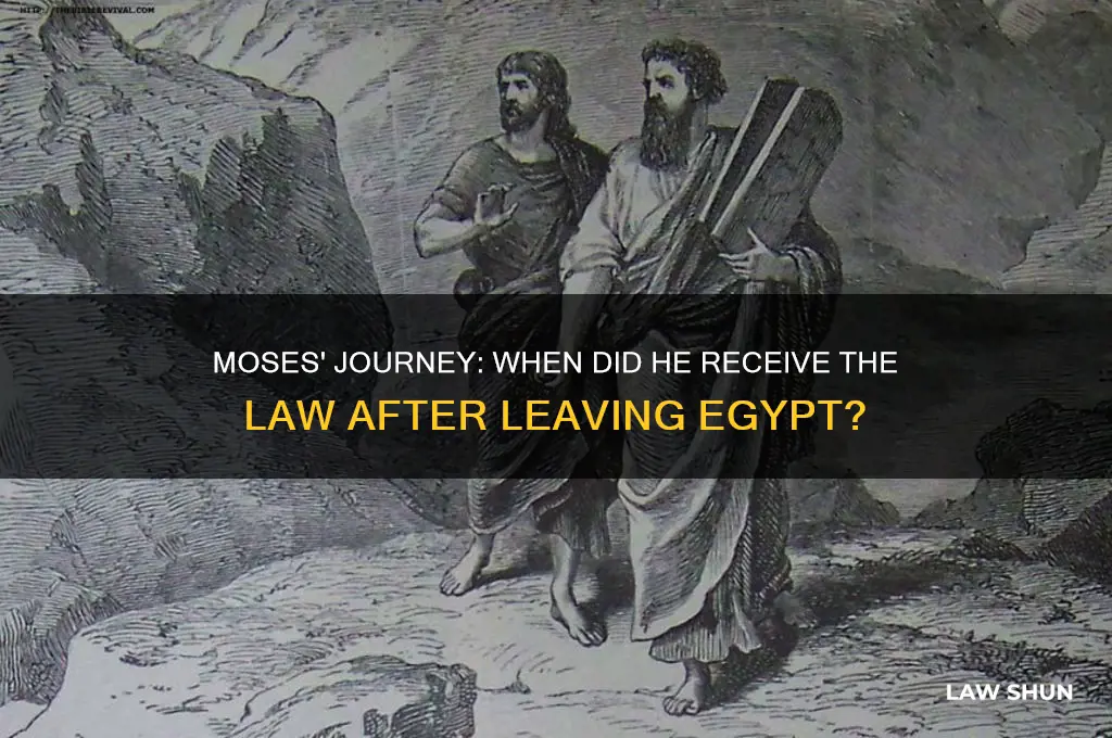 how long sfter keaving egttipt did moses receive the law