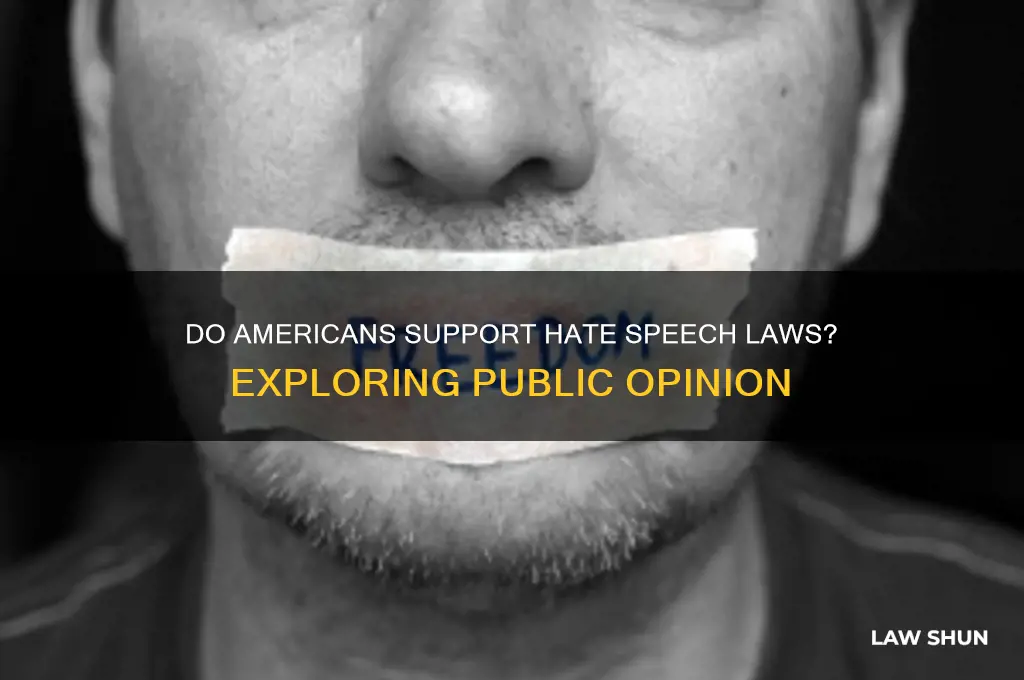 how many citizewns support hate speech laws in the us