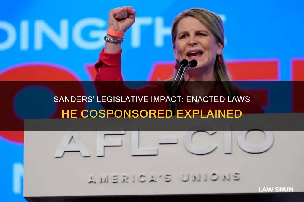 how many laws has sanders cosponsored that have been enacted