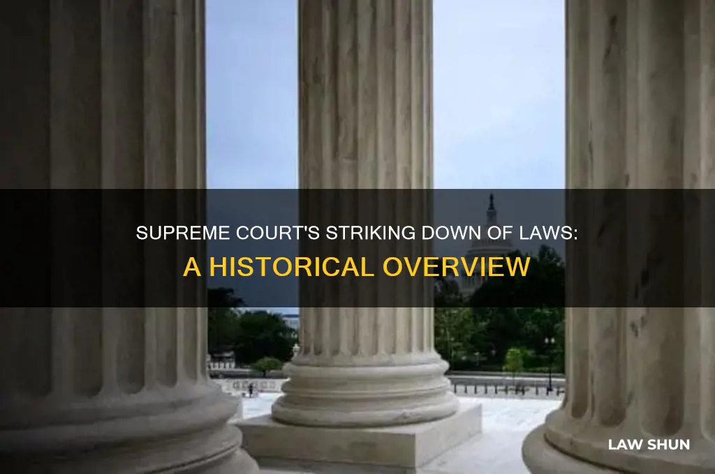 how many laws has the supreme court struck down