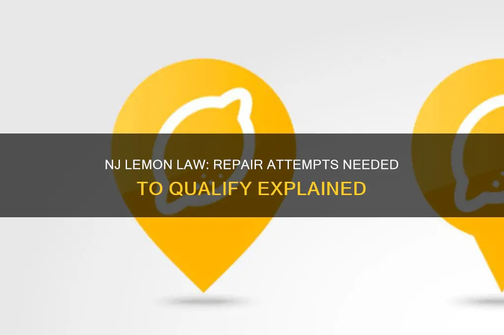 how many repair fails to qualify for nj lemon law