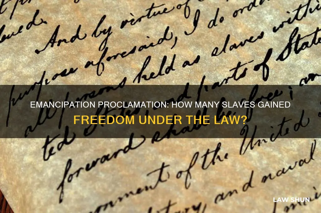how many slaves where freed by the emancipatio proclamation law