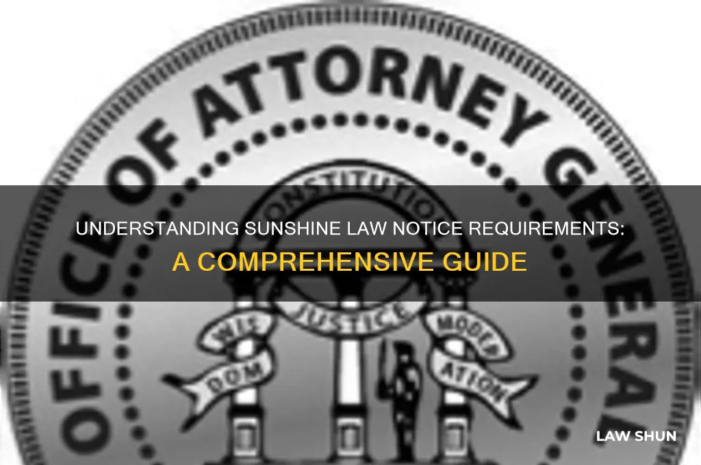 how much notice do you need for sunshine law