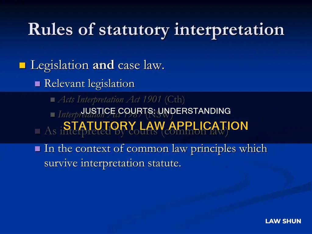 how statutory law is applied in the justice courts