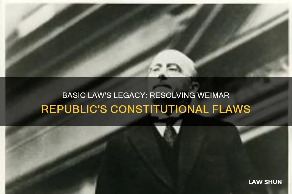how the basic law fixed issues of the weimar republic
