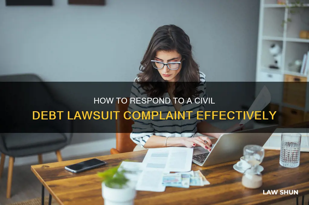 how to anwser civil debt law suit complaint