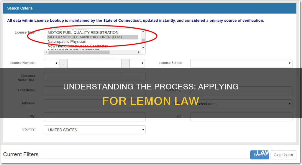 how to apply for lemon law