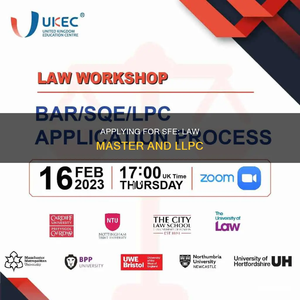 how to apply for sfe fro law master n llpc