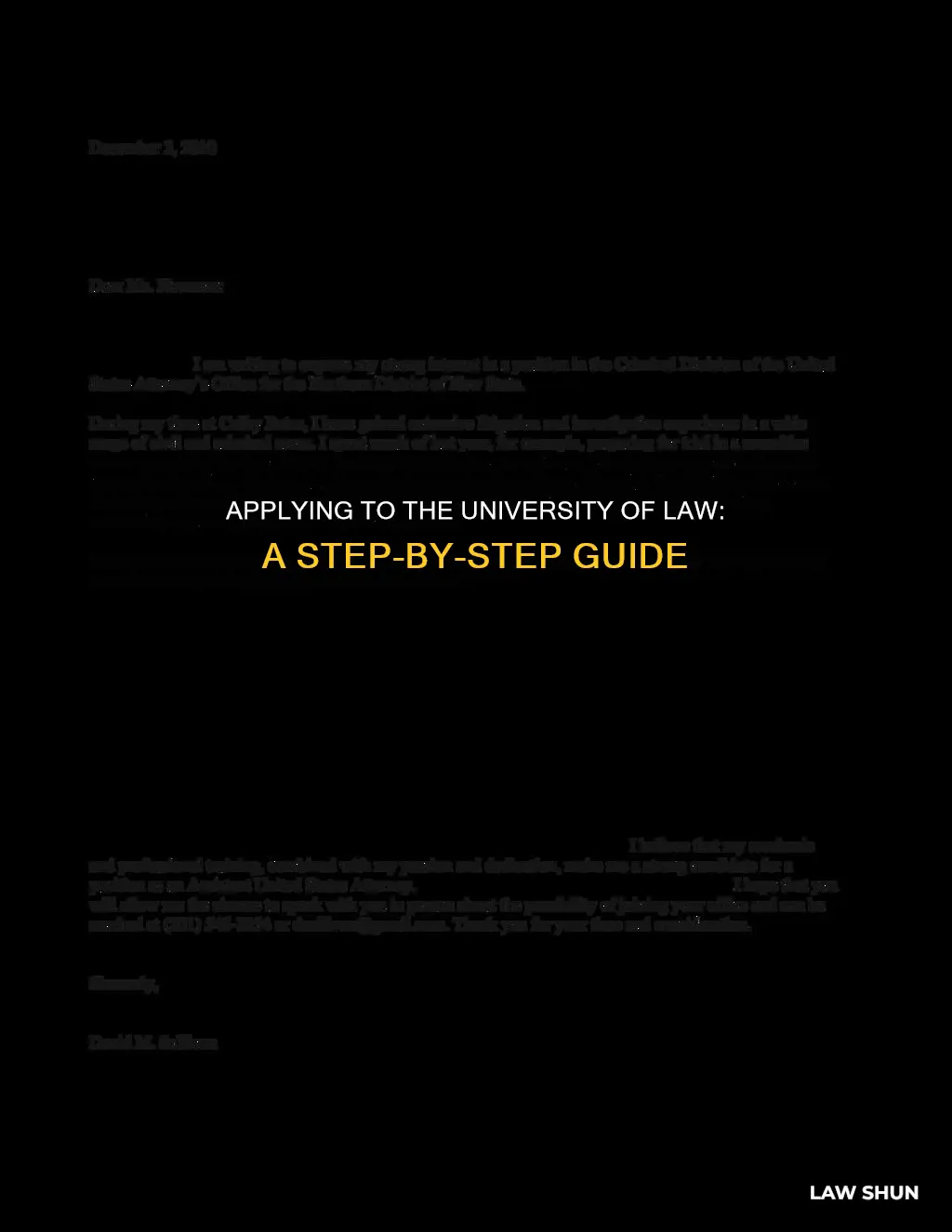 how to apply for university of law