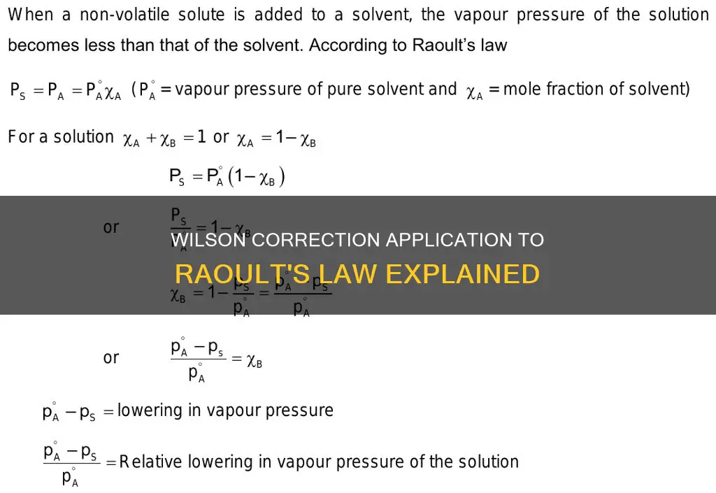 how to apply wilson correction to raoult