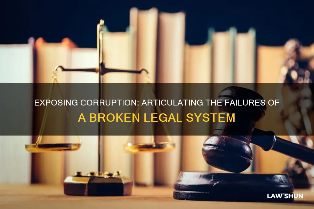 how to arcticulate the idea of a corupt law system