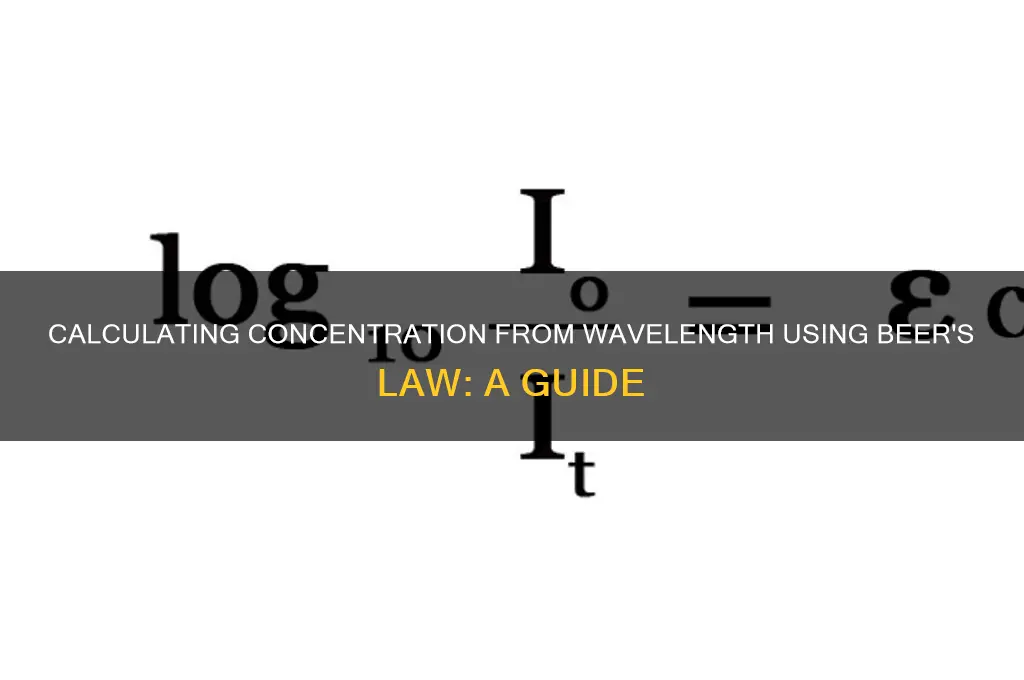 how to calculate e from wavelength in beer