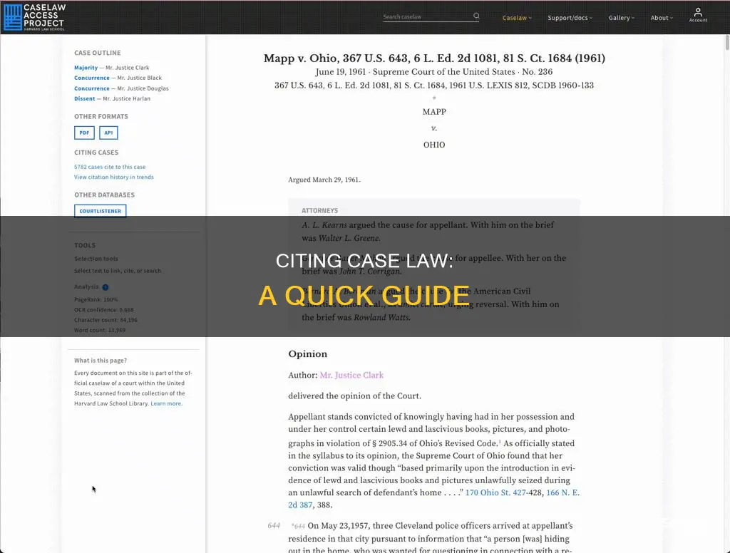how to citate a case law