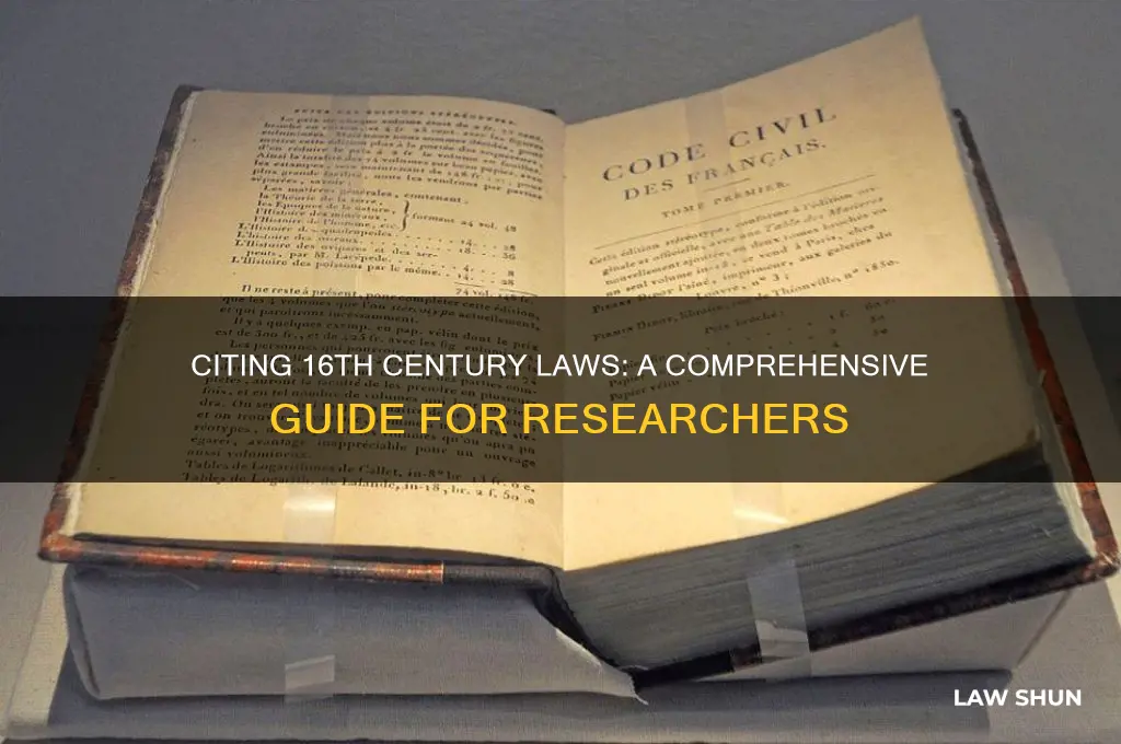 how to cite 16th century laws