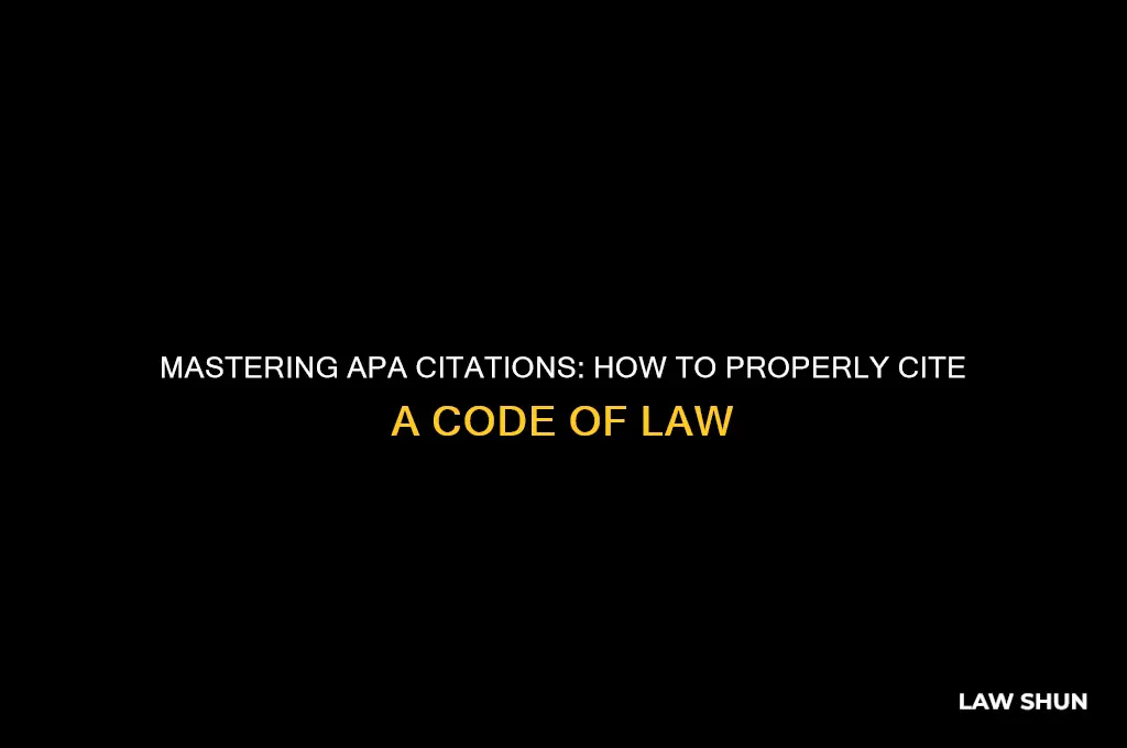 how to cite a code of law in apa