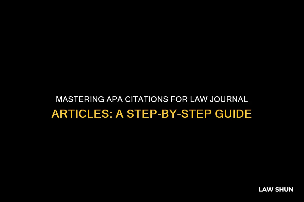 how to cite a law journal article in apa