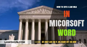 Citing Legal Sources in MLA Format Using Microsoft Word
