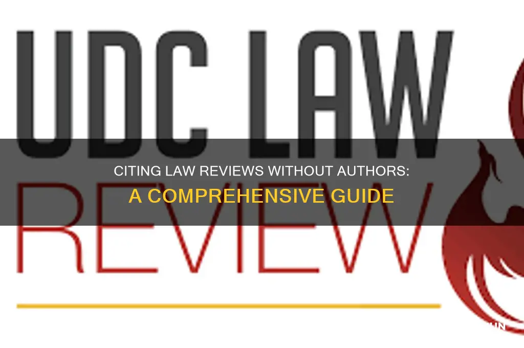 how to cite a law review with no author
