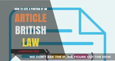 Citing Article Excerpts in British Law: A Comprehensive Guide