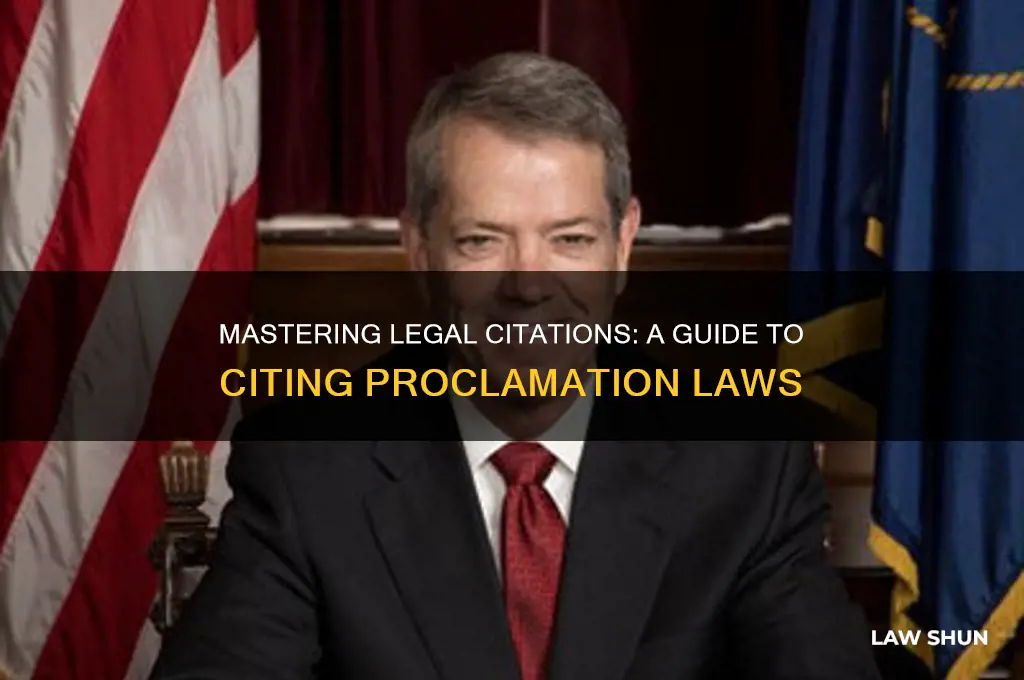 how to cite a proclamation law