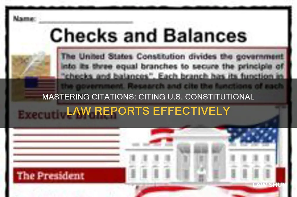 how to cite a us report constitional law