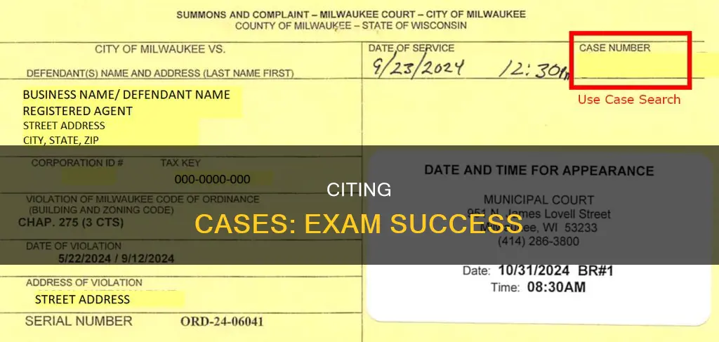 how to cite cases in law exam