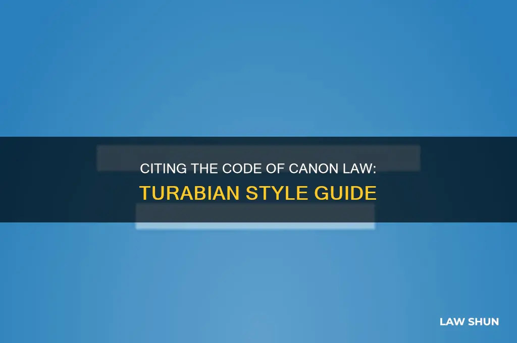 how to cite code of canon law turabian