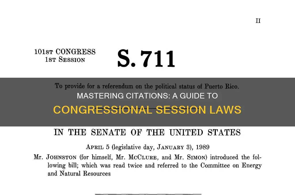 how to cite congressional session laws