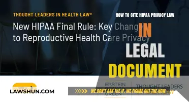 Citing HIPAA Privacy Law: A Legal Documentation Guide