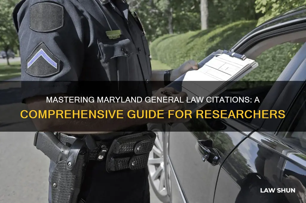 how to cite maryland general law