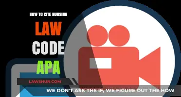 Citing Nursing Law Codes in APA Style: A Comprehensive Guide