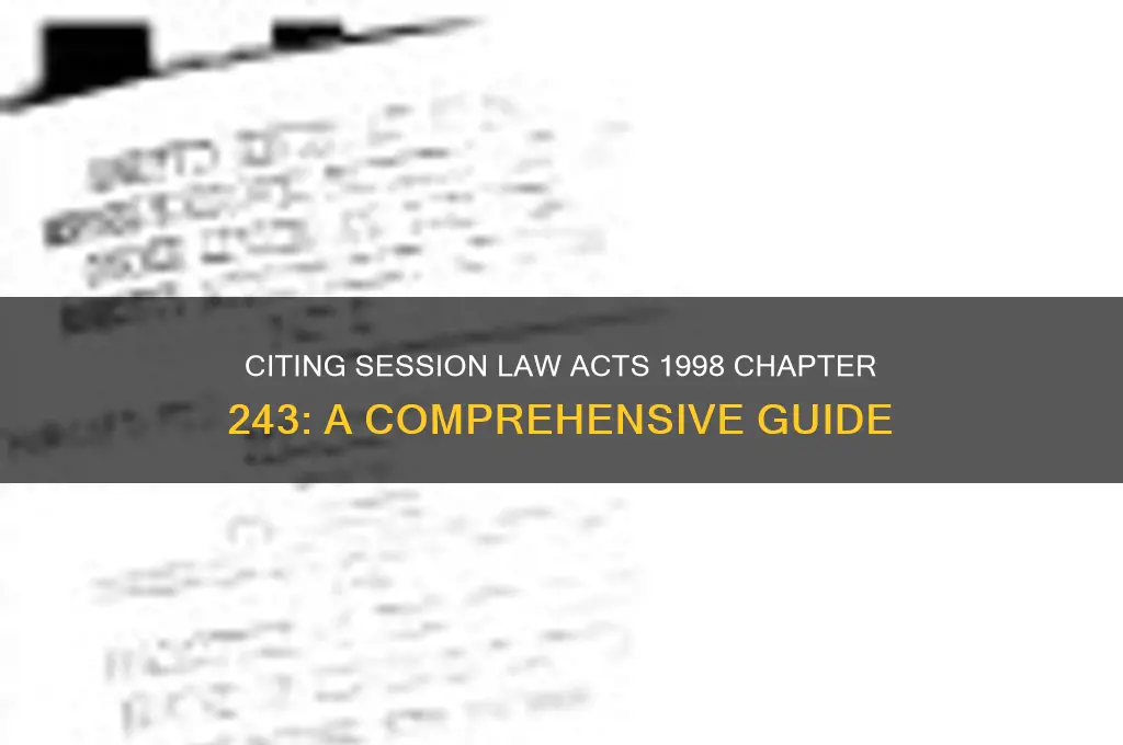 how to cite session law acts of 1998 chapter 243