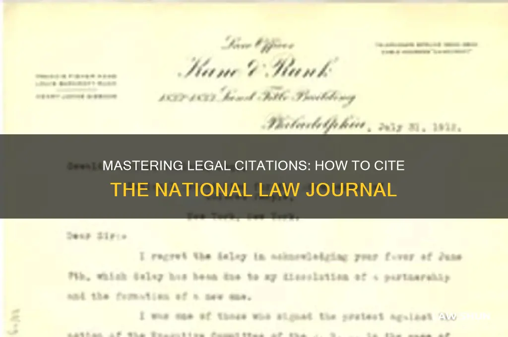 how to cite the national law journal