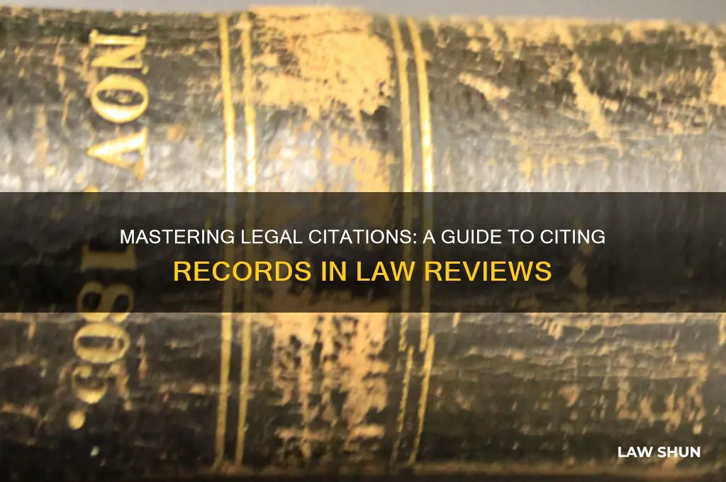 how to cite to the record in law rewiew
