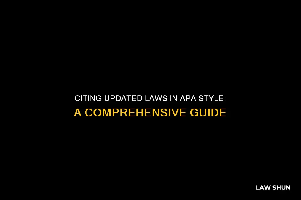 how to cite updated laws apa