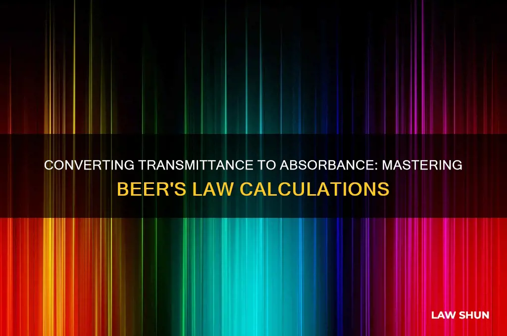 how to convert t to absorbance in beer