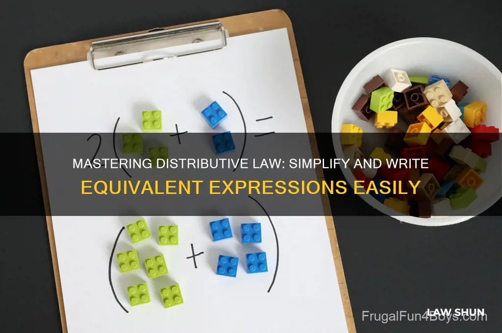 how to do distributive law to write an equivalent expression
